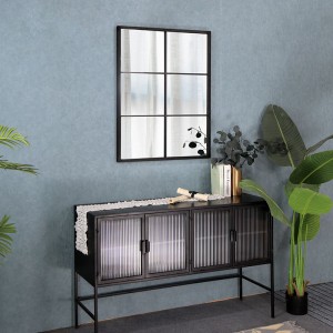 Wholesale Designer Rectangle Black Iron Frame Mirrors Decorative Wall 34776R