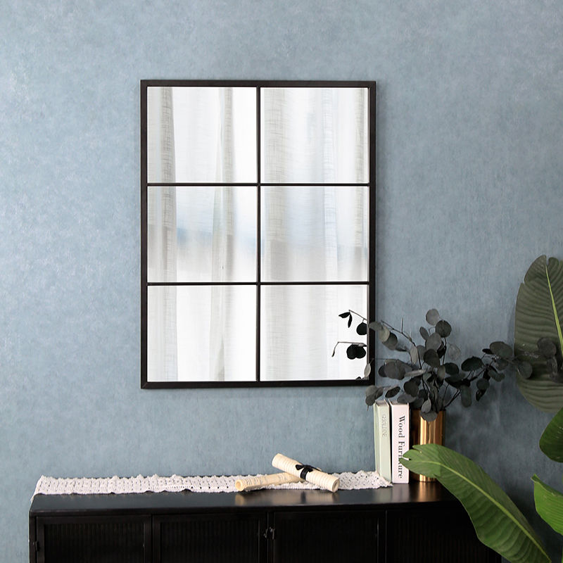 Wholesale Designer Rectangle Black Iron Frame Mirrors Decorative Wall 34776R Featured Image