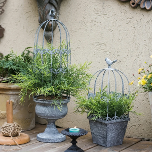 Metal Bird Decor Wrought Iron Flower Pot Stand Holder Outdoor PL08-76327