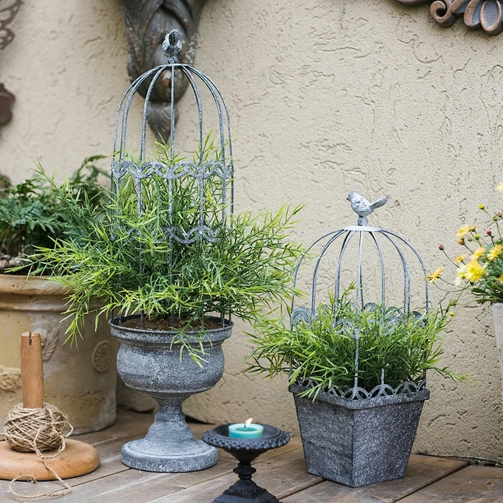 Metal Bird Decor Wrought Iron Flower Pot Stand Holder Outdoor PL08-76327 Featured Image