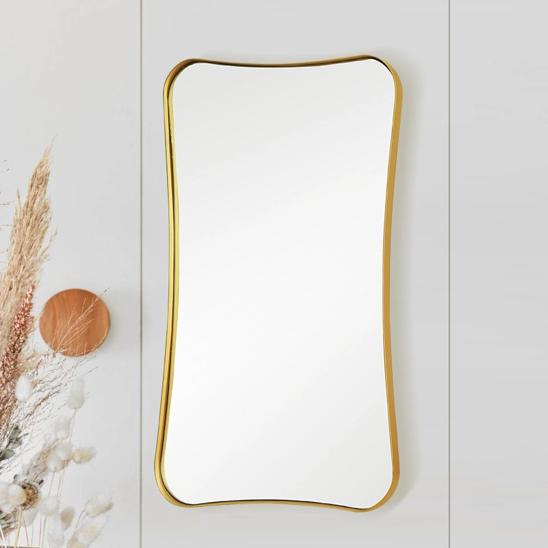 Luxury Wall Mounted Mirror Bathroom Gold Metal Framed Vanity Wall Mirror for Bedroom Living Room  PL08-38468 Featured Image