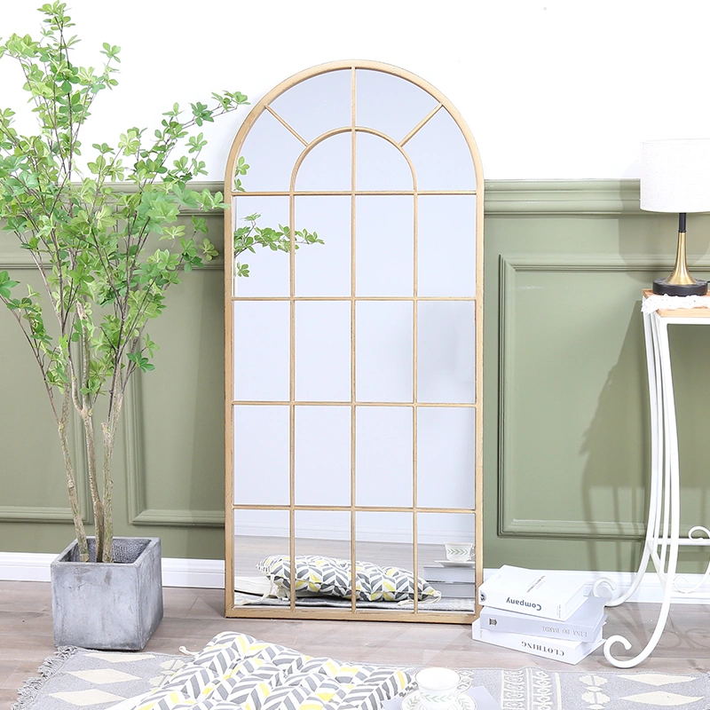 Gold Frame Arch Decorative Modern Dressing Room Wall Full Length Floor Mirror Outdoor Garden Mirror PL08-80230 Featured Image