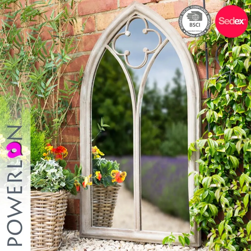 Rust Resistance Cheap Outdoor Indoor Antique Garden Church Old Window Arched Mirror Framed Decorative Wall Mirror Espejo PL08-34168 Featured Image
