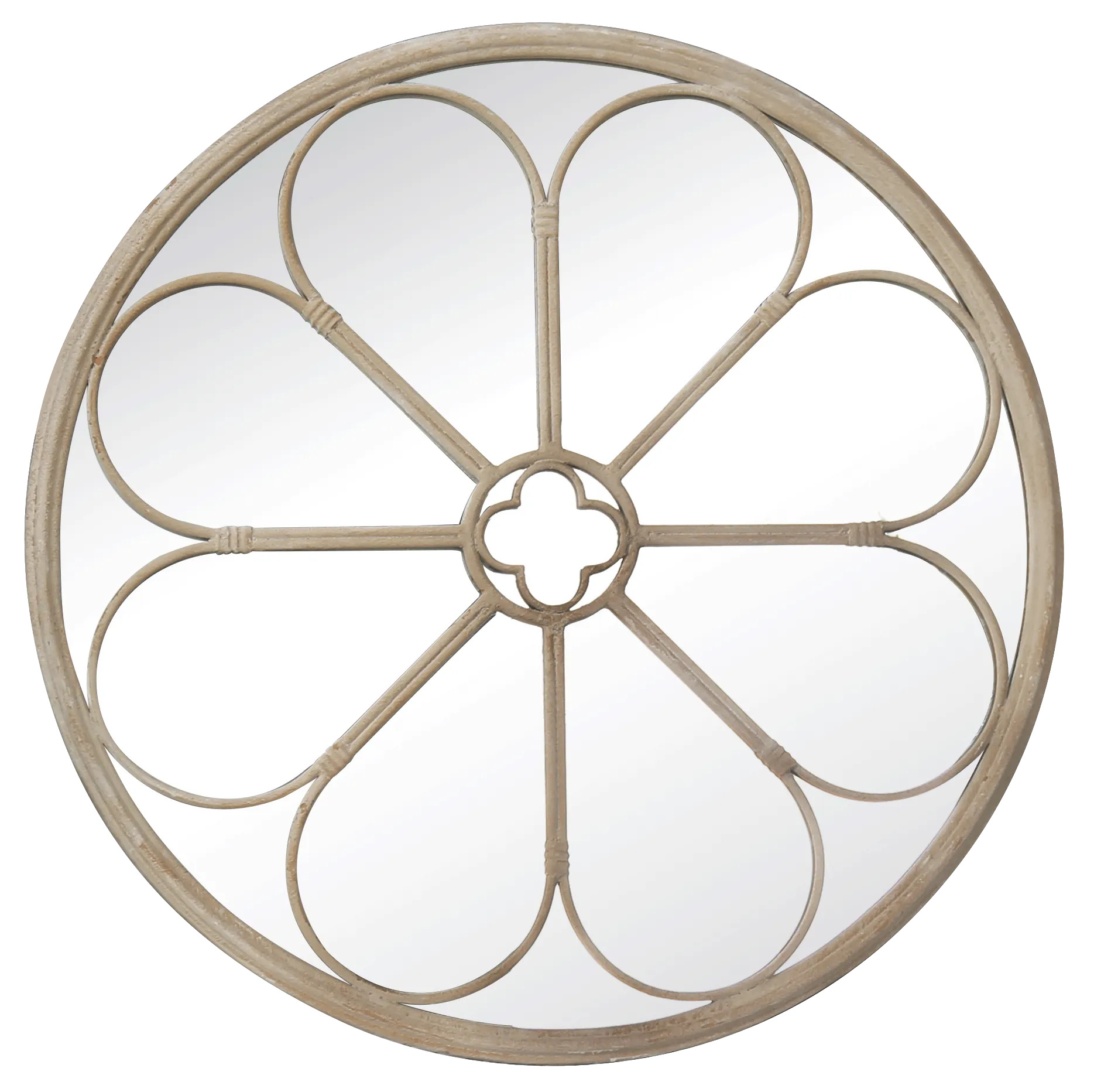Round Glass Mirrors Metal Frame Wall Window Mirror PL08-39541 Featured Image
