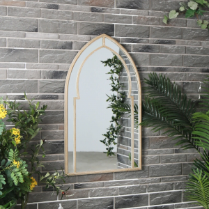 Arched Fancy Window Style Mirror with Decor Glass Antique Arched Wall Mirror for Living Room PL08-39549