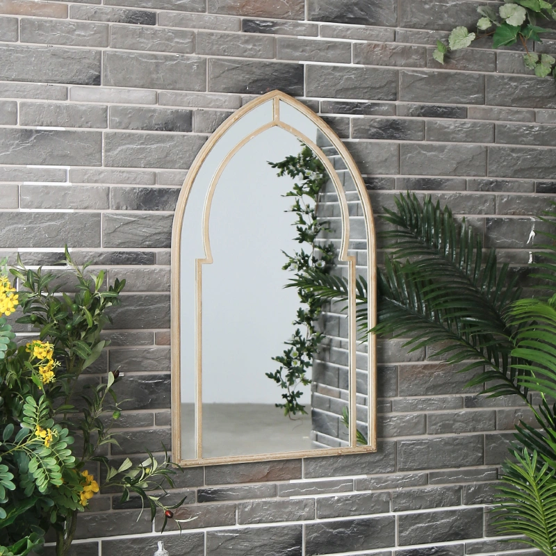 Arched Fancy Window Style Mirror with Decor Glass Antique Arched Wall Mirror for Living Room PL08-39549 Featured Image