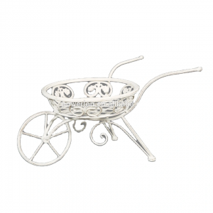 popular Ornamental Antique White Durable Bicycle Planter pot with wheel L08-7637