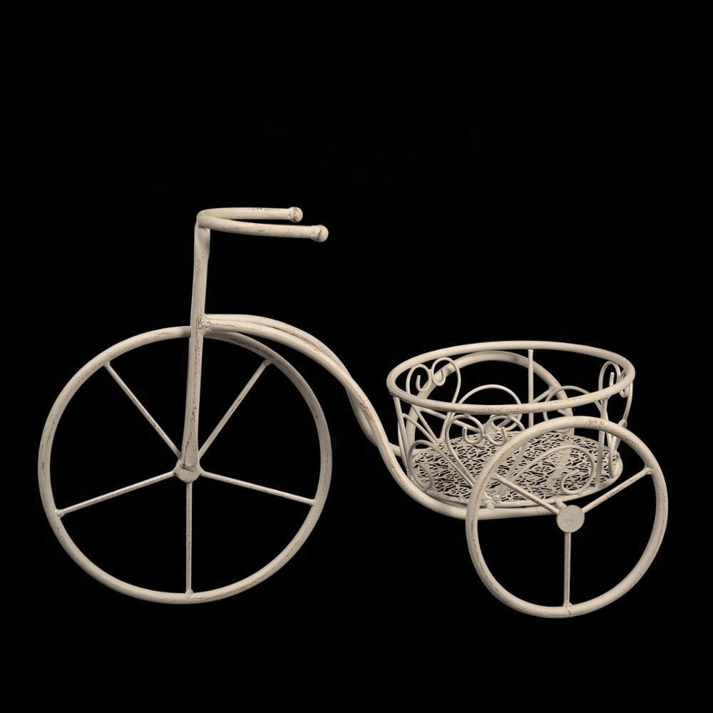 Wholesale Bicycle Wrought Iron Wedding Flower Pot Planter Display Stand  PL08-7741 Featured Image