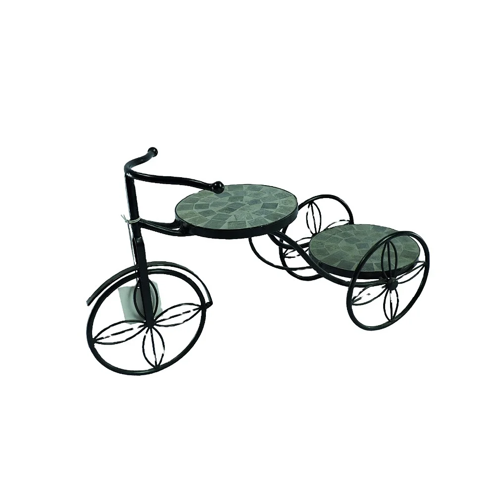 Outdoor Iron Wheelbarrow Mosaic Bicycle Pot Display Stand Planter Artificial Flowerpot PL08-5571 Featured Image