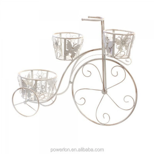 Home and Garden Decor Bicycle Planter White Shabby Chic Vintage Indoor and Outdoor,living Room Metal Fashion Iron All-season PL08-5630