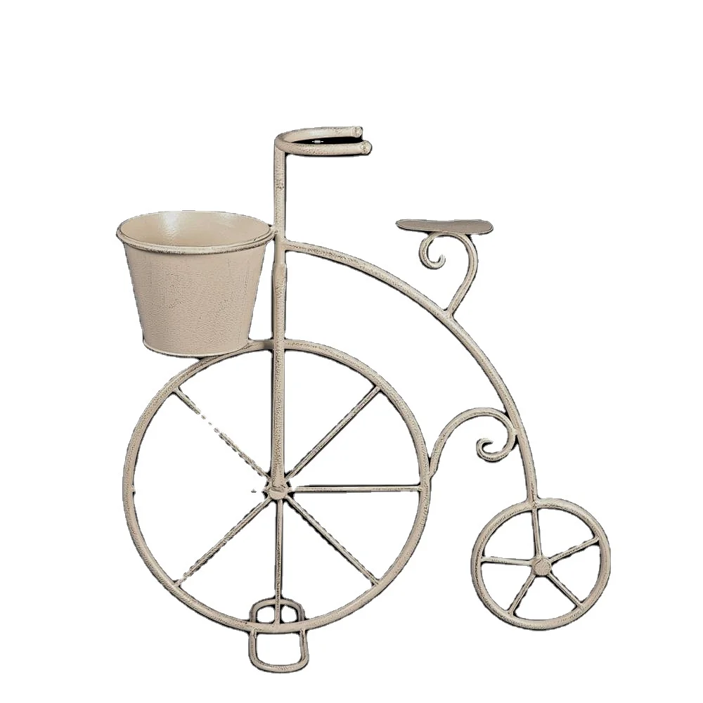 Unique Newest Design Bicycle Iron Home Decoration Flower Pots Stand Planters Used with Flower/green Plant Outdoor and Indoor PL08-7782 Featured Image