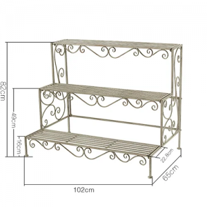 3 Tier Rectangular Ladder Potted Plant Stands Shelf Display Rack PL08-403021