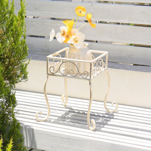 Metal Garden Antique White Plant Pots Stand Outdoor Flower Pot Holder PL08-7835