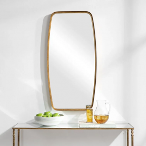 Rectangle Gold Bathroom Metal Wall Mirror Brushed Brass Modern Mirror PL08-385678