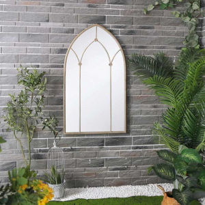 Large Gothic Cathedral Style Arched Metal Framed Home Decor Wall Mirror Outdoor Garden Mirror PL08-39528