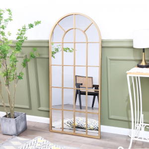 Gold Frame Arch Decorative Modern Dressing Room Wall Full Length Floor Mirror Outdoor Garden Mirror PL08-80230