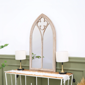 Rust Resistance Cheap Outdoor Indoor Antique Garden Church Old Window Arched Mirror Framed Decorative Wall Mirror Espejo PL08-34168