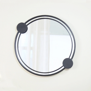 Modern Design Black Metal Frame Round Nordic Decorative Wall Mirror Bath Vanity Accent Mirror PL08-50059