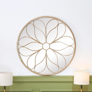 Round Metal Frame Floral Herschel Wall Hanging Living Room Dining Room PL08-50023