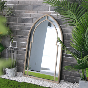 Arched Fancy Window Style Mirror with Decor Glass Antique Arched Wall Mirror for Living Room PL08-39549