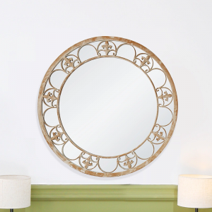 Round Metal Circle Wall Mirror for Entryway Living Room Wall Vanity Large Circle Hanging Wall Mirror