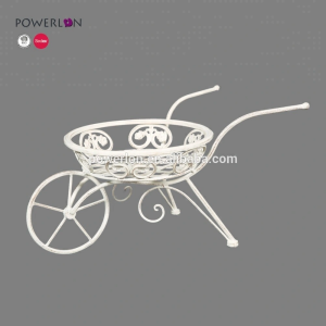 popular Ornamental Antique White Durable Bicycle Planter pot with wheel L08-7637