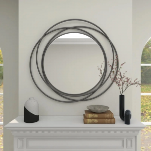 Oversize Large Round Metal Wall Mounted Mirror Vanity Bathroom Decorative Circle Wire Mirror PL08-500738