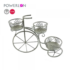 Indoor and Outdoor Garden Artificial Plants Pot Stand Antique Bicycle Flower Pots Holder Shelf PL08-7686