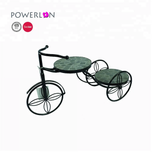 Outdoor Iron Wheelbarrow Mosaic Bicycle Pot Display Stand Planter Artificial Flowerpot PL08-5571