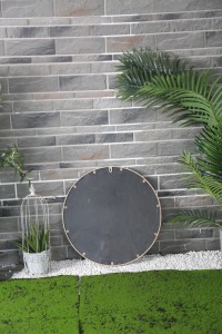 Round Glass Mirrors Metal Frame Wall Window Mirror PL08-39541