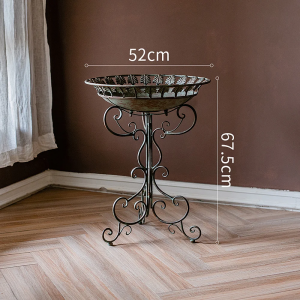 Vintage Iron Flower Stand Decoration Trophy Antique Floor Flower Pot Rack Plant Potted PL08-78351