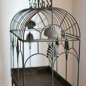 Garden Outdoor Antique Metal Plant Stand Holder Cage PL08-76155