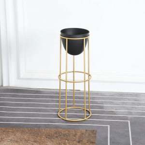 Garden Modern Gold Black Metal Flower Pot Plant Stand PL08-3921