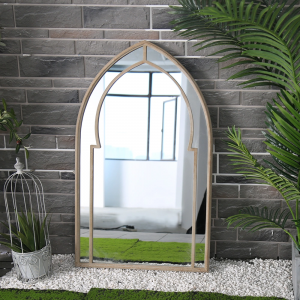 Arched Fancy Window Style Mirror with Decor Glass Antique Arched Wall Mirror for Living Room PL08-39549