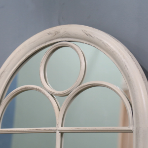 Outdoor Shabby Chic Window Arched Wall Vintage Floor Mirror Home Decor Antique Style Metal Frame Decorative Mirror PL08-38628