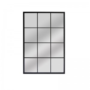 Wholesale Rectangle Black Metal Frame Decorative Floor Standing Mirrors 36070