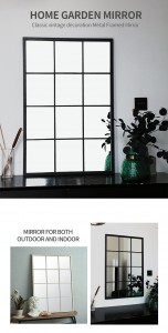 Wholesale Rectangle Black Metal Frame Decorative Floor Standing Mirrors 36070
