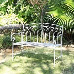 Gemona Wrought Iron Garden Bench 36215