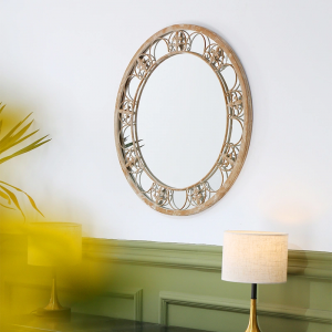 Round Metal Circle Wall Mirror for Entryway Living Room Wall Vanity Large Circle Hanging Wall Mirror