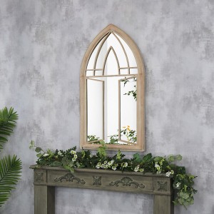 Large Gothic Rustic country house Church Wrought Iron Outdoor Indoor Wedding Decorations Arched Window Wall Mirror 36552