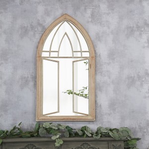 Large Gothic Rustic country house Church Wrought Iron Outdoor Indoor Wedding Decorations Arched Window Wall Mirror 36552