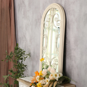 Hot Selling Home Decor Vintage Style Art Farmhouse Decorative Antique Arched Shaped Window Wall Mirror Hand Crafted