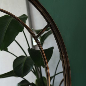 Dark Bronze Round Metal Frame Mirror 38455