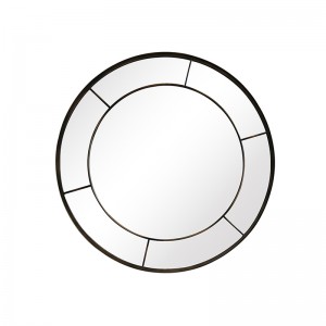 Dark Bronze Round Metal Frame Mirror 38455