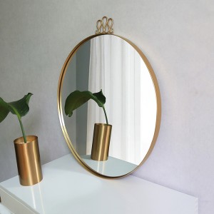 Luxury Gold Frame Round Wall Mirror 38456