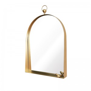 Arched Gold Frame Bird Deco Wall Mirror 38457