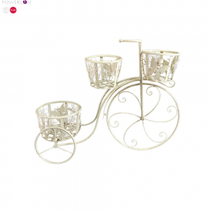 Home and Garden Decor Bicycle Planter White Shabby Chic Vintage Indoor and Outdoor,living Room Metal Fashion Iron All-season PL08-5630