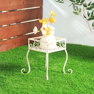 Metal Garden Antique White Plant Pots Stand Outdoor Flower Pot Holder PL08-7835