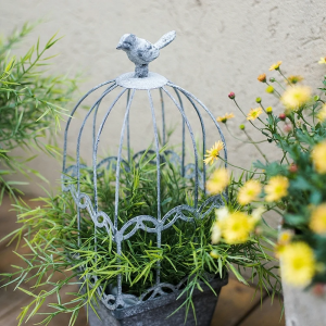 Metal Bird Decor Wrought Iron Flower Pot Stand Holder Outdoor PL08-76327
