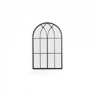Modern Arch Windowpane Black Mirror Decorative Wall Mirror PL08-385247